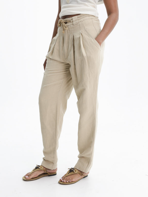 Isabel Marant Pants Drawstring Loose Fit Sand