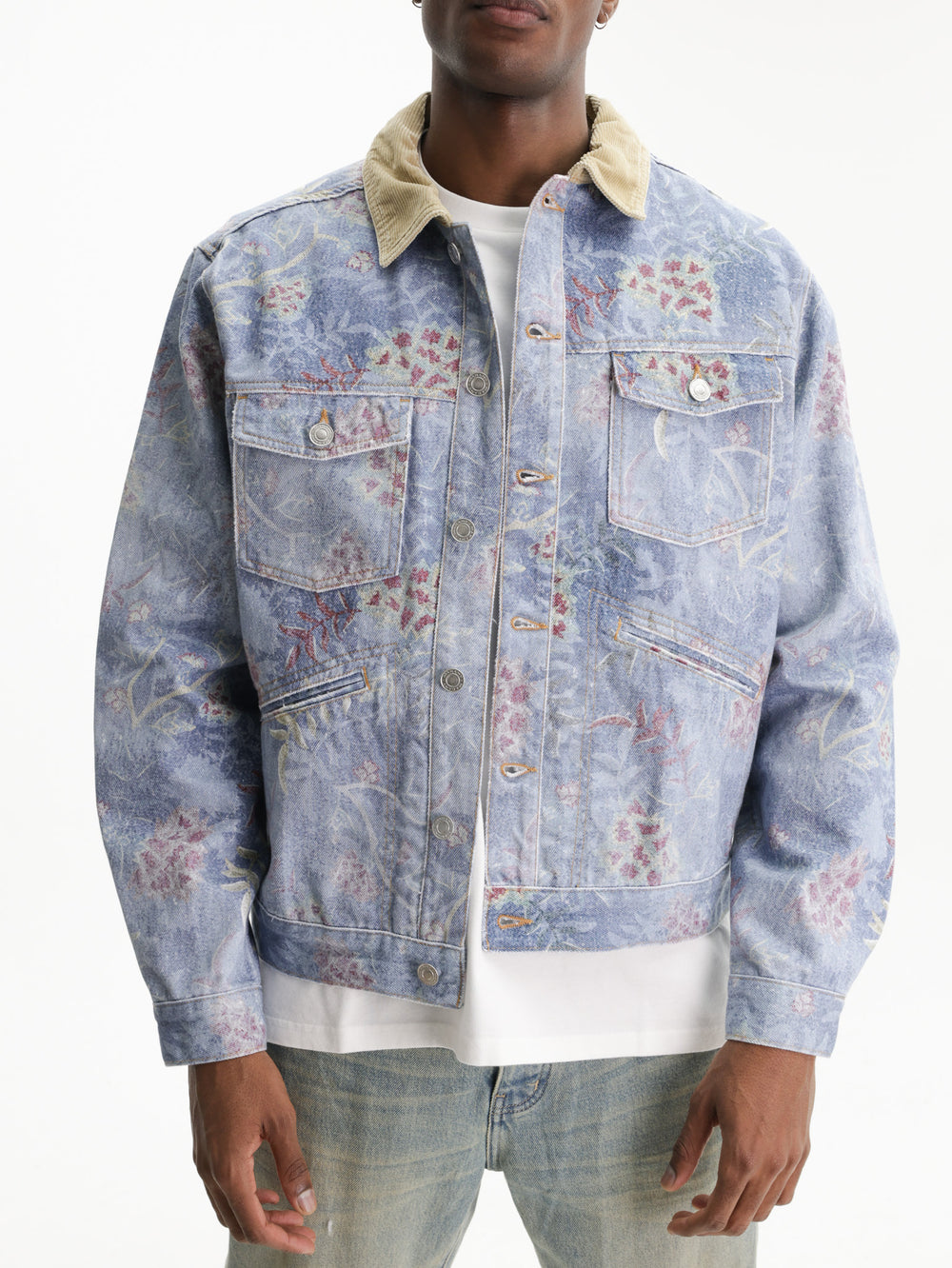 Isabel Marant Jacket Leaf All Over Print Blue