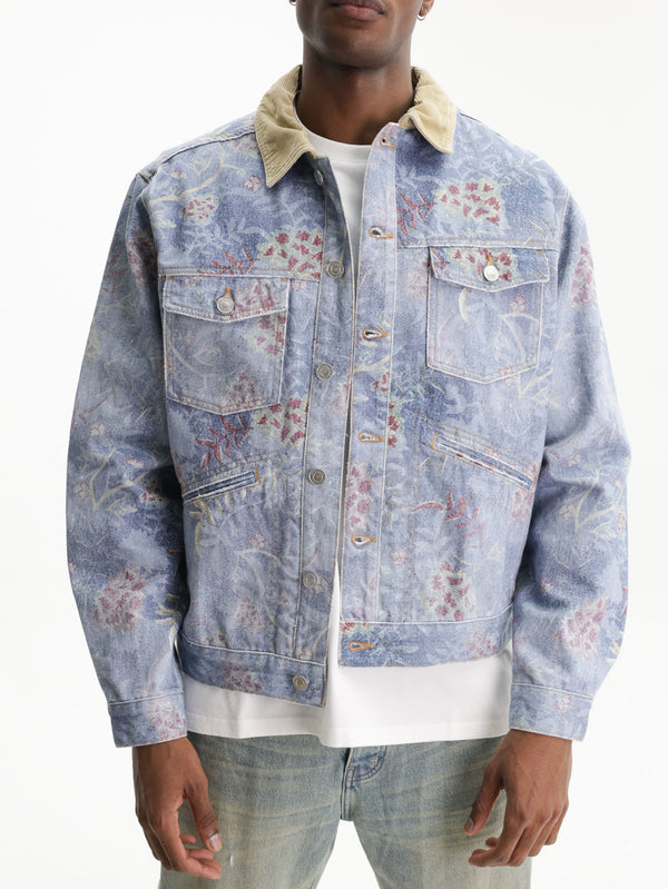 Isabel Marant Jacket Leaf All Over Print Blue