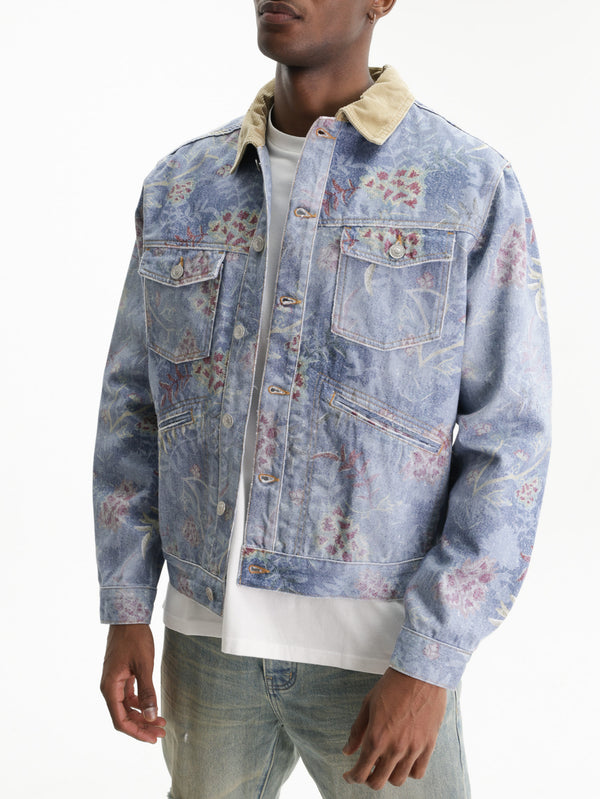 Isabel Marant Jacket Leaf All Over Print Blue