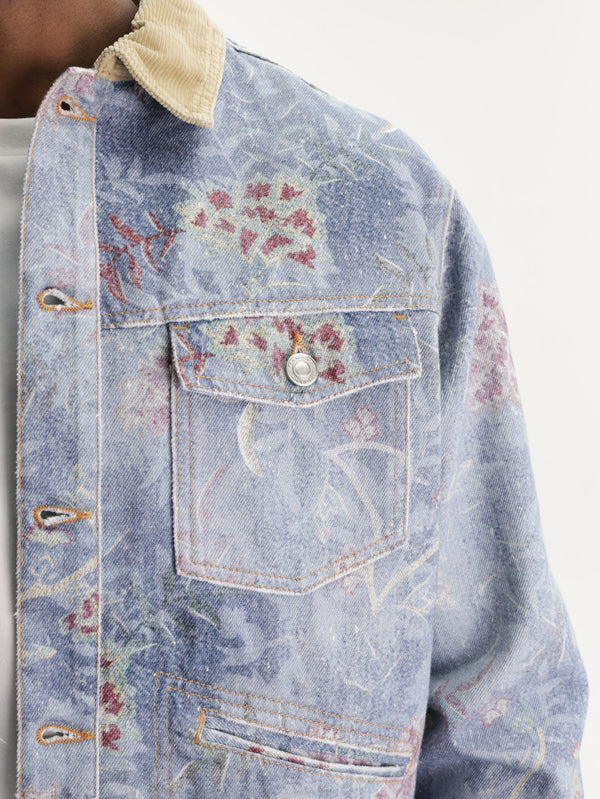 Isabel Marant Jacket Leaf All Over Print Blue