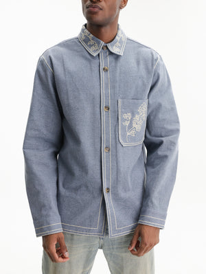 Isabel Marant Jacket Embroided Collar  Light Blue