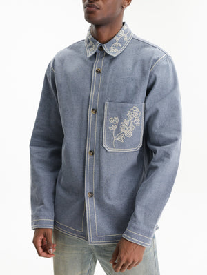 Isabel Marant Jacket Embroided Collar  Light Blue
