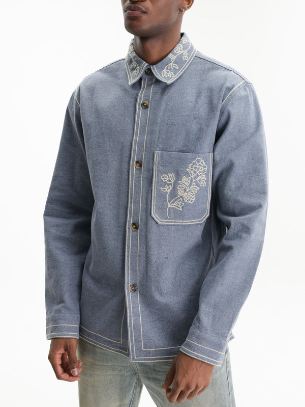 Isabel Marant Jacket Embroided Collar  Light Blue