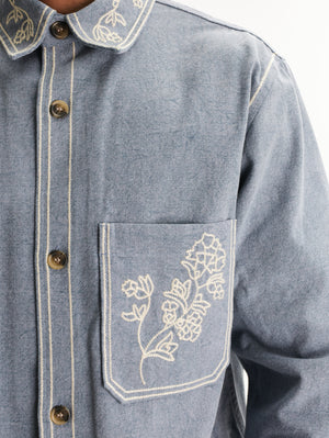 Isabel Marant Jacket Embroided Collar  Light Blue