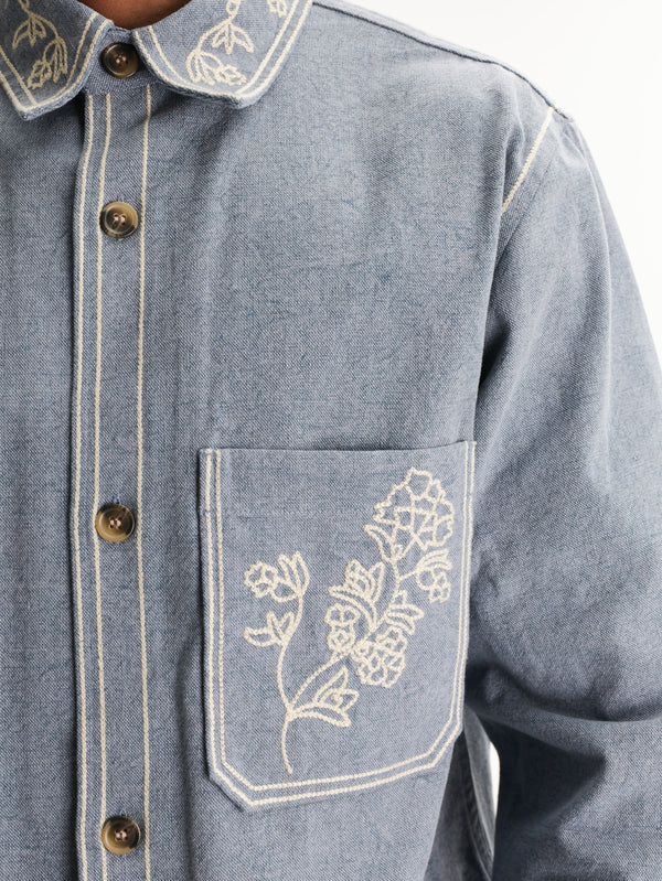 Isabel Marant Jacket Embroided Collar  Light Blue