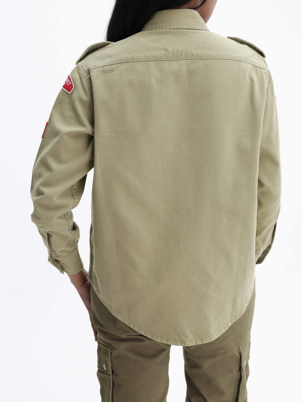Isabel Marant Shirt Military Red Badges Khaki