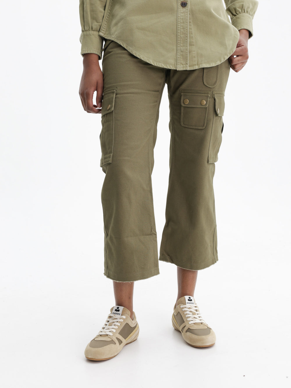 Isabel Marant Pants Unhemmed Bottom Khaki