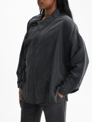 Isabel Marant Jacket Side Tie Up Denim Black