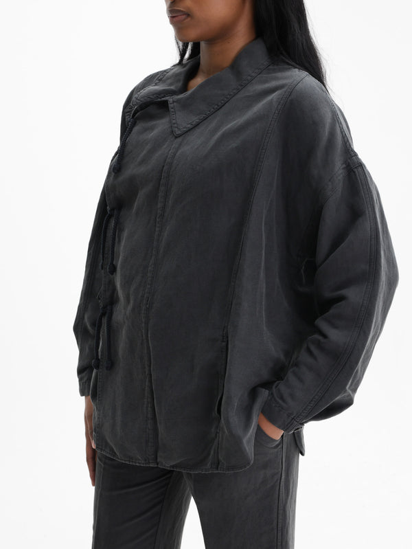 Isabel Marant Jacket Side Tie Up Denim Black