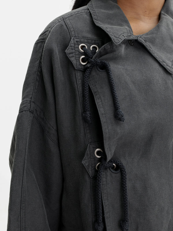 Isabel Marant Jacket Side Tie Up Denim Black