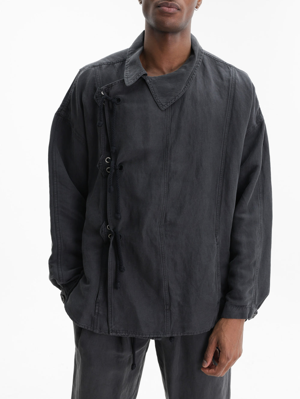 Isabel Marant Jacket Side Tie Up Denim Black