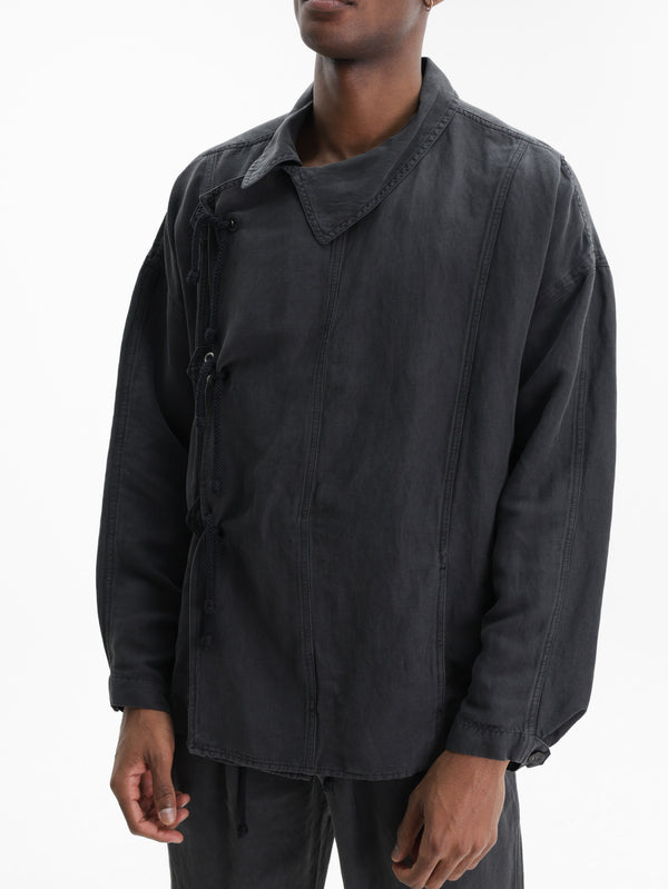 Isabel Marant Jacket Side Tie Up Denim Black