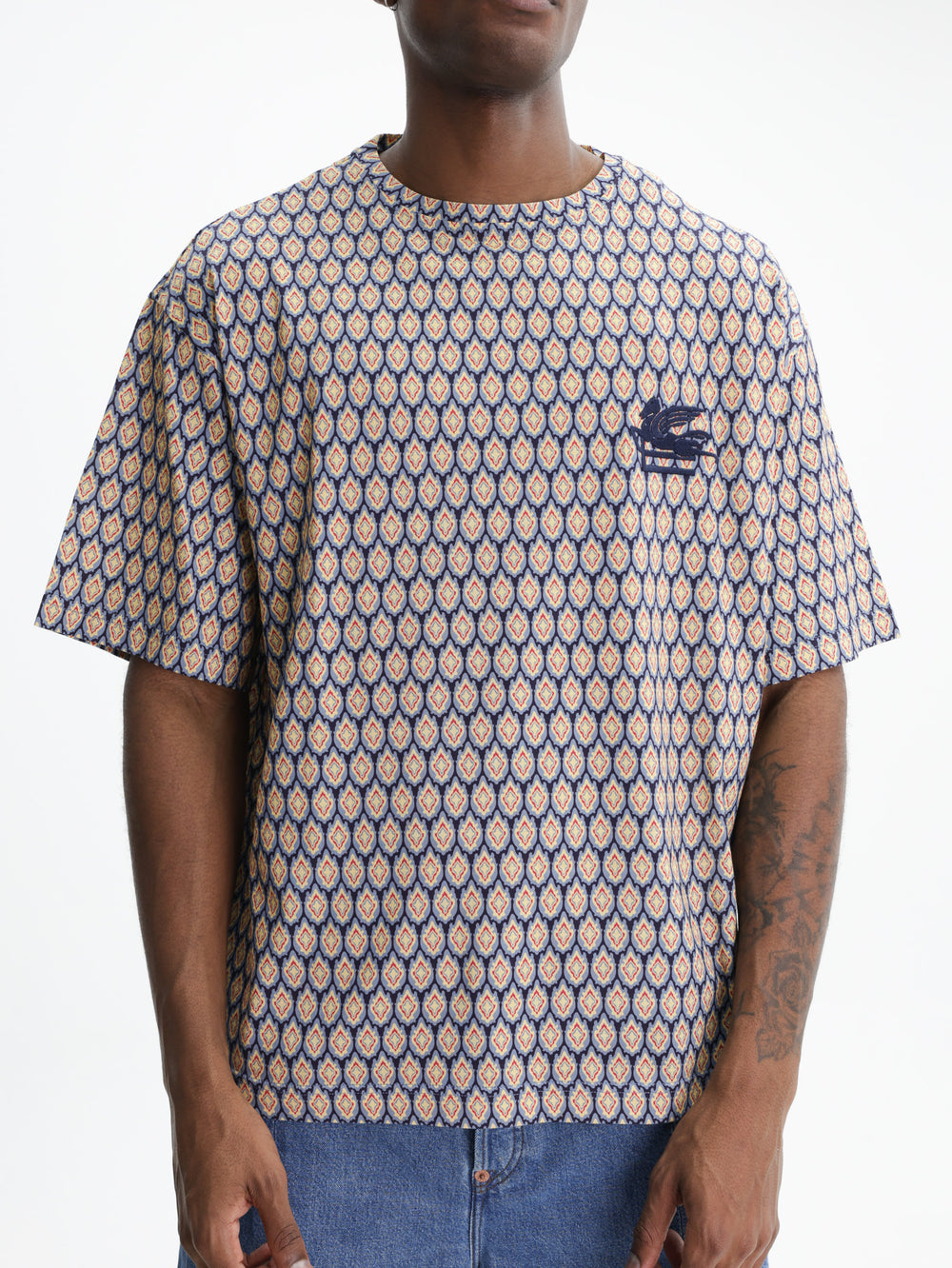 Etro Crew Soho Monogram Beige-Navy