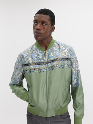 Etro Jacket Bomber Top Print Green