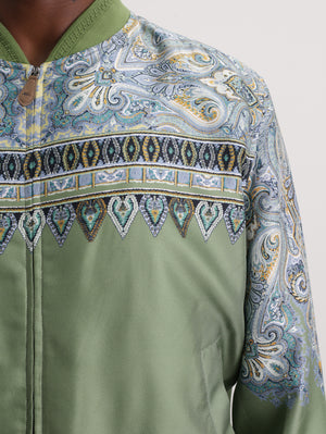 Etro Jacket Bomber Top Print Green