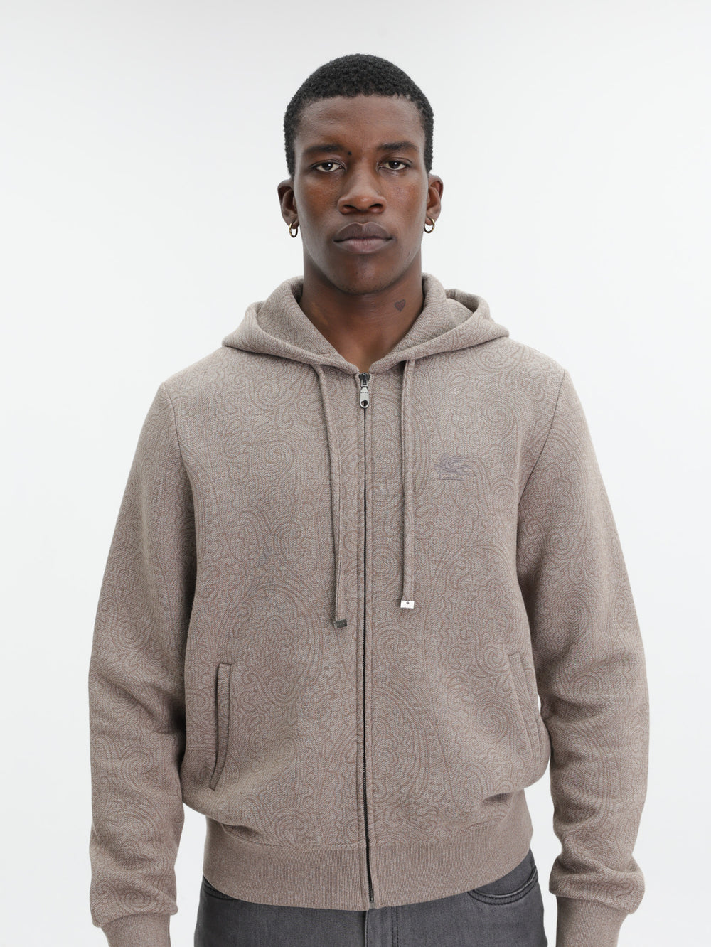 Etro Hoodie Zipped Welt Pocket  Grey