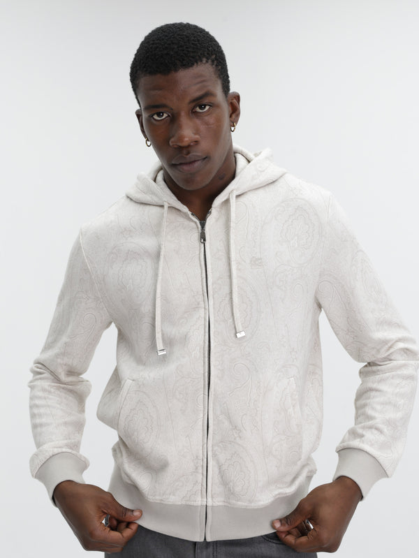 Etro Hoodie Zipped Welt Pockets Grey