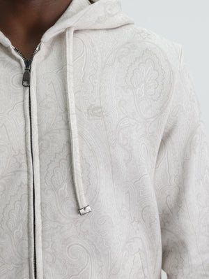 Etro Hoodie Zipped Welt Pockets Grey