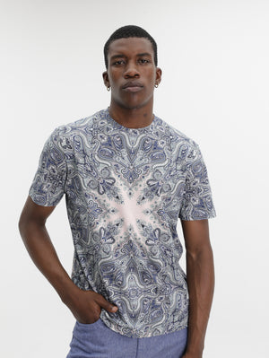 Etro T-Shirt Roma Aop Blue