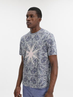 Etro T-Shirt Roma Aop Blue