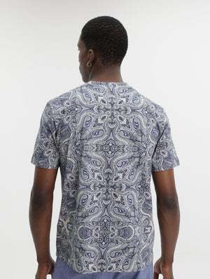 Etro T-Shirt Roma Aop Blue
