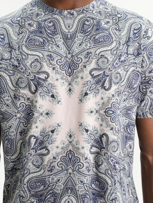 Etro T-Shirt Roma Aop Blue