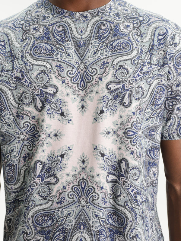 Etro T-Shirt Roma Aop Blue
