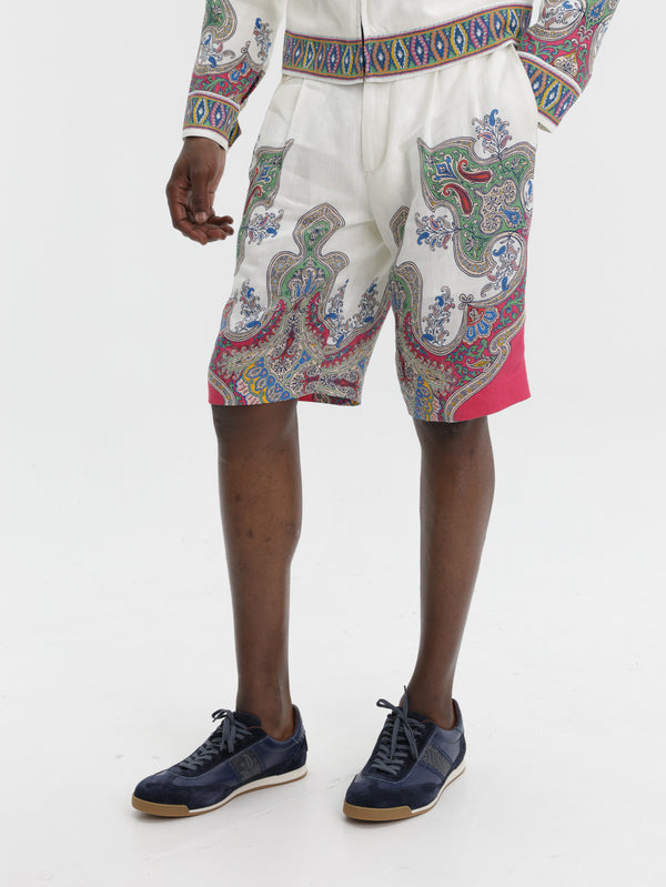 Etro Shorts White-Multi
