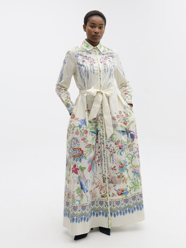 Etro Shirt Dress With Belt Maxi Multi