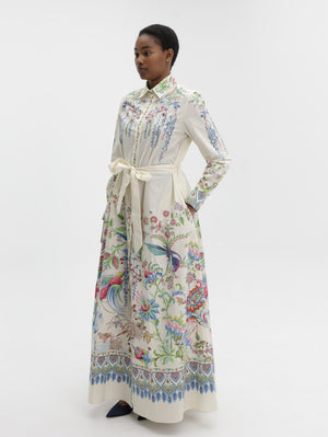 Etro Shirt Dress With Belt Maxi Multi