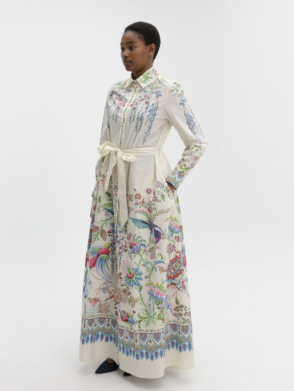 Etro Shirt Dress With Belt Maxi Multi