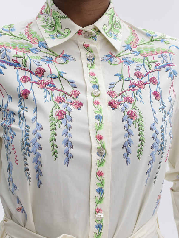 Etro Shirt Dress With Belt Maxi Multi