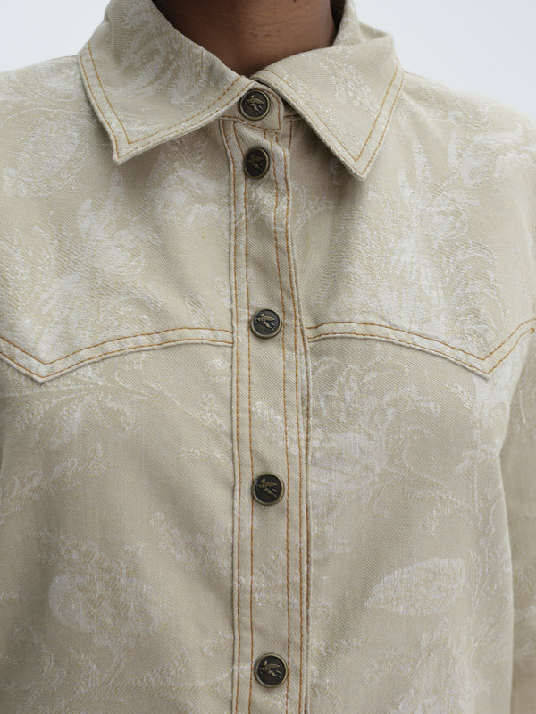 Etro Shirt  Denim With Patch Pockets  Beige