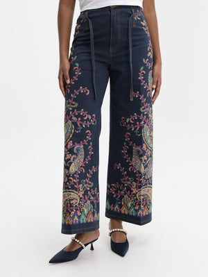 Etro Jeans Wide Leg High-Waisted  Multi