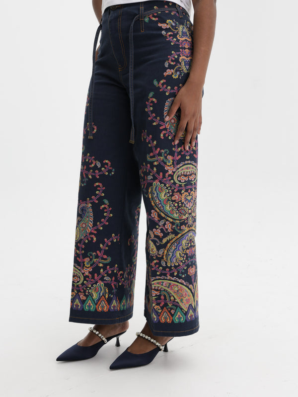 Etro Jeans Wide Leg High-Waisted  Multi