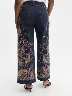 Etro Jeans Wide Leg High-Waisted  Multi