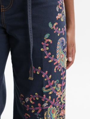 Etro Jeans Wide Leg High-Waisted  Multi