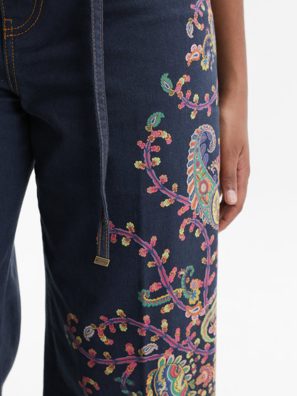 Etro Jeans Wide Leg High-Waisted  Multi