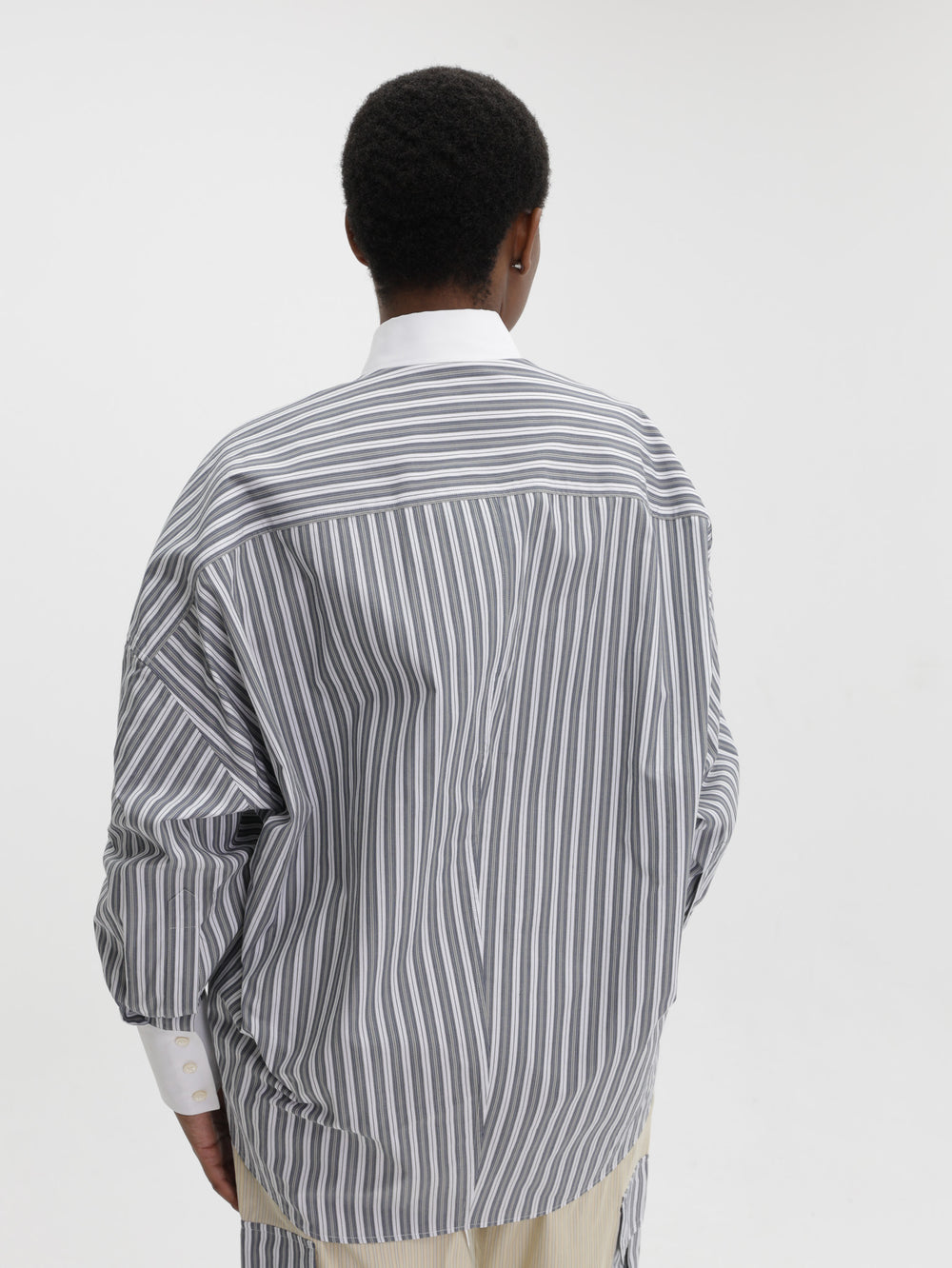 Stella Mccartney Shirt Cotton Mixed Stripe Grey/White