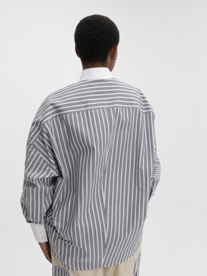Stella Mccartney Shirt Cotton Mixed Stripe Grey/White