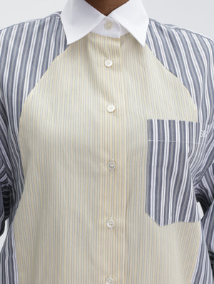 Stella Mccartney Shirt Cotton Mixed Stripe Grey/White