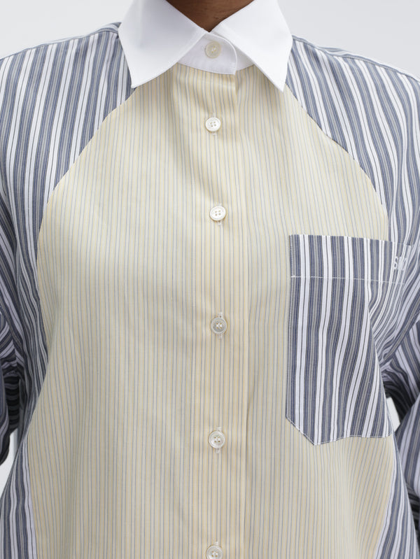Stella Mccartney Shirt Cotton Mixed Stripe Grey/White