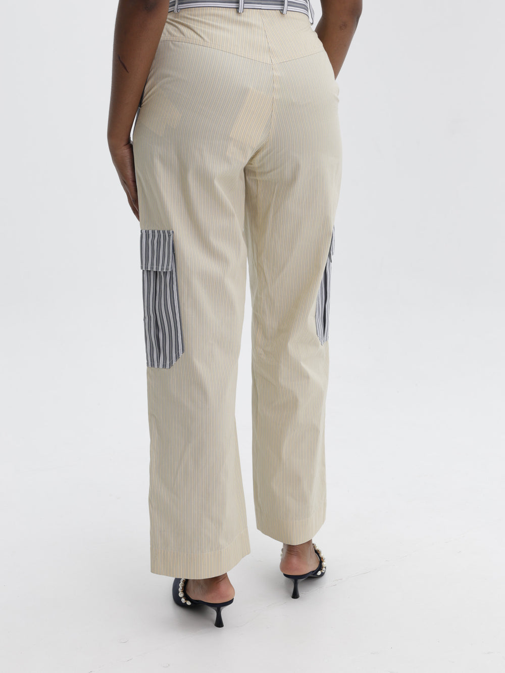 Stella Mccartney Pants Cotton Mixed Stripe Grey/White