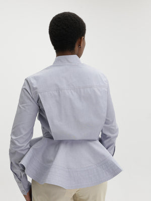 Stella Mccartney Shirt Chambray Peplum Blue/Grey