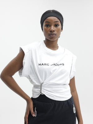 Marc Jacobs T-Shirt Pop J  Logo Drape Seam White