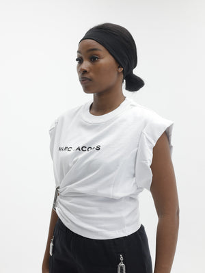 Marc Jacobs T-Shirt Pop J  Logo Drape Seam White
