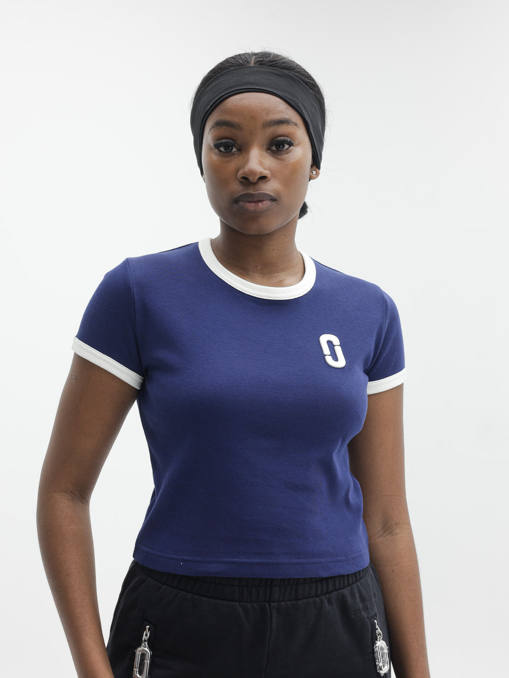 Marc Jacobs T-Shirt Pop J  Ringer Baby Tee Navy Multi