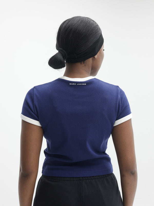 Marc Jacobs T-Shirt Pop J  Ringer Baby Tee Navy Multi