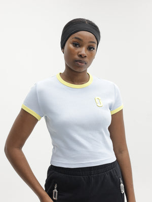 Marc Jacobs T-Shirt Pop J  Ringer Baby Tee Blue Mist